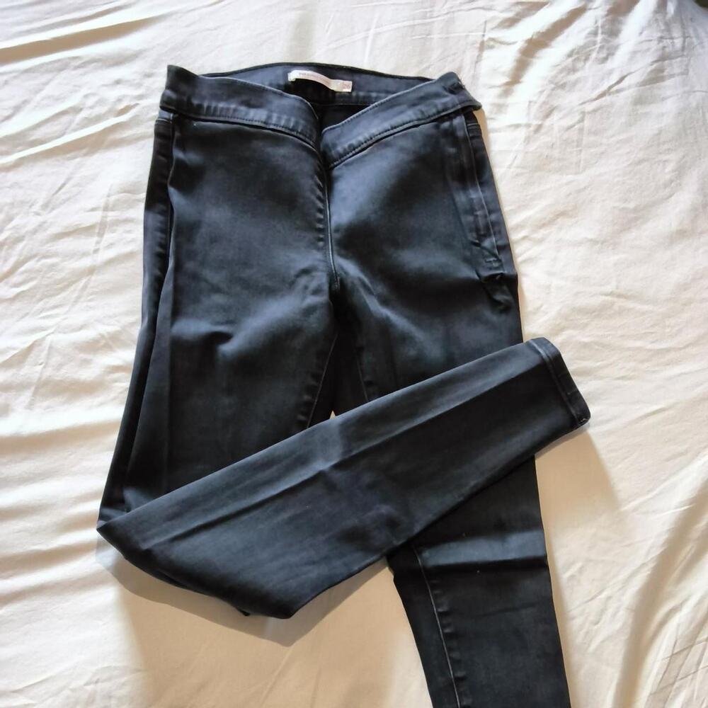 Black high waisted straight leg jeans denim